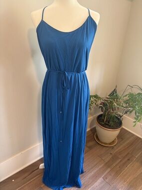 White House Black Market Blue Spaghetti-Strap Maxi Dress